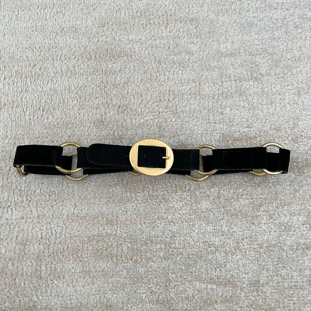 Vintage Omega Genuine Leather Suede Black Belt M